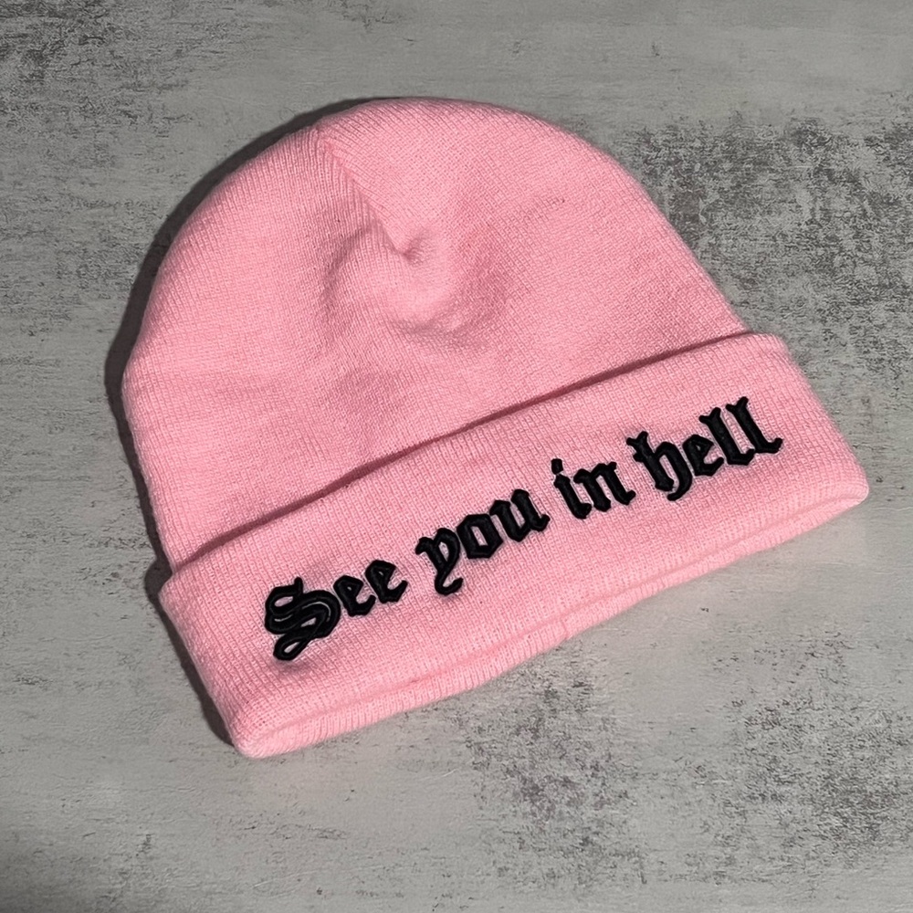 Pink “See You In Hell” Beanie